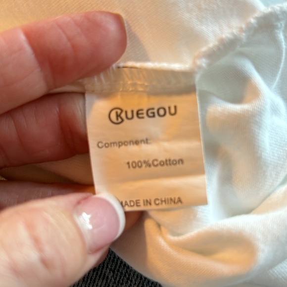 Kuegou Men's Long Sleeved, 100% Cotton, White T-Shirt, Size XXL - Picture 7 of 9